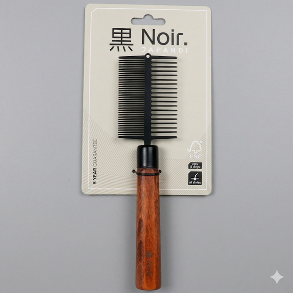 EBI Noir Japandi dvojstranný hrebeň na rozčesávanie