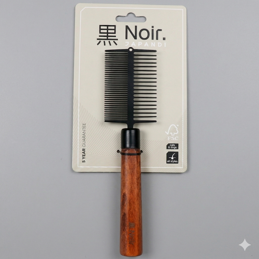 EBI Noir Japandi dvojstranný hrebeň na rozčesávanie